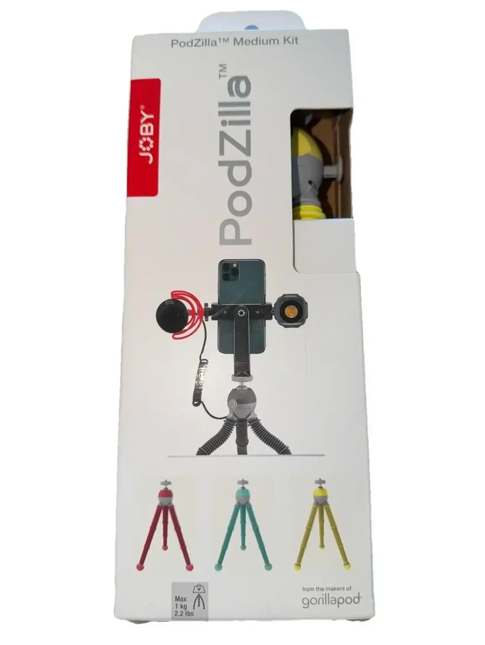 PodZilla Medium Kit, Flexible Tripod with GripTight 360 Phone Mount Yellow